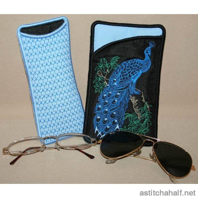 Peacock Eyeglass Cases 01 - a-stitch-a-half
