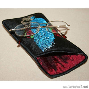 Peacock Eyeglass Cases 02 - a-stitch-a-half