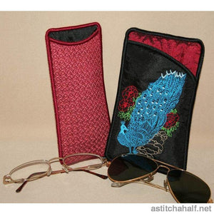 Peacock Eyeglass Cases 02 - a-stitch-a-half