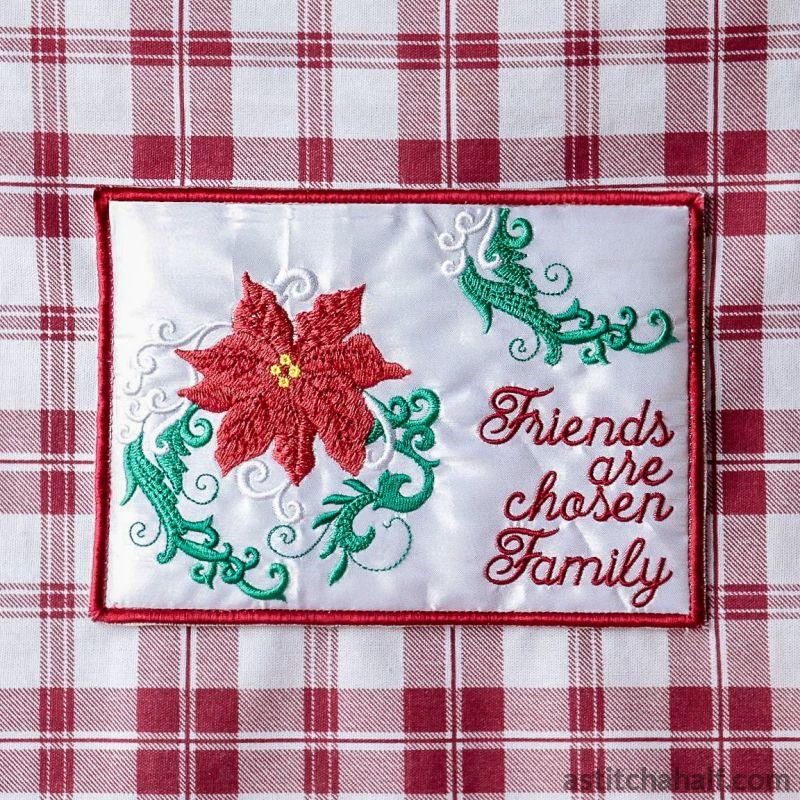 Poinsettia Friends are chosen Family - aStitch aHalf