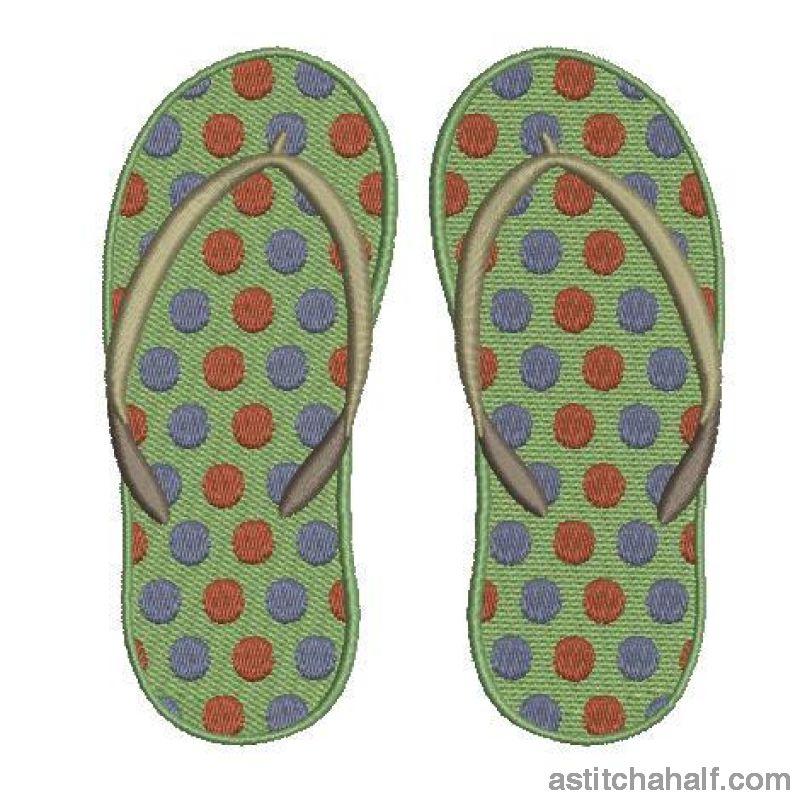 Polka Dot Flip Flops - aStitch aHalf
