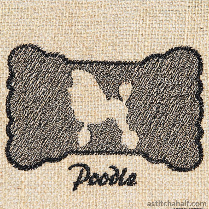 Poodle Dog Silhouette - aStitch aHalf