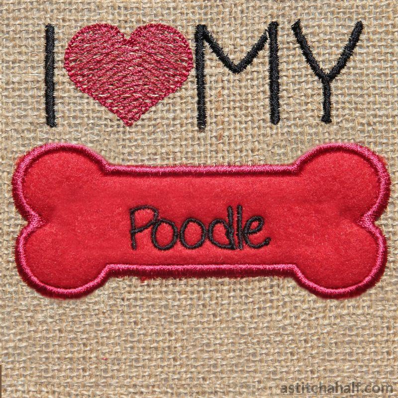 Poodle Dog Silhouette - aStitch aHalf