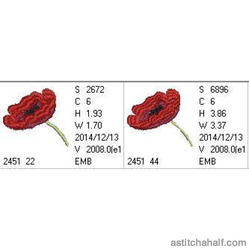 Poppy Perfect - aStitch aHalf