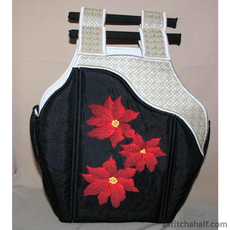 Prima Poinsettia Tote Bag - aStitch aHalf