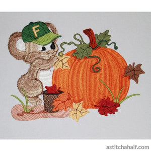 Pumpkin Fuzzy Boy - aStitch aHalf