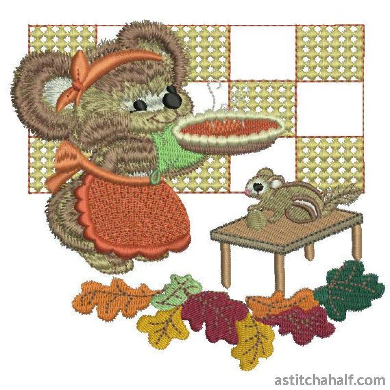 Pumpkin Fuzzy Girl - aStitch aHalf