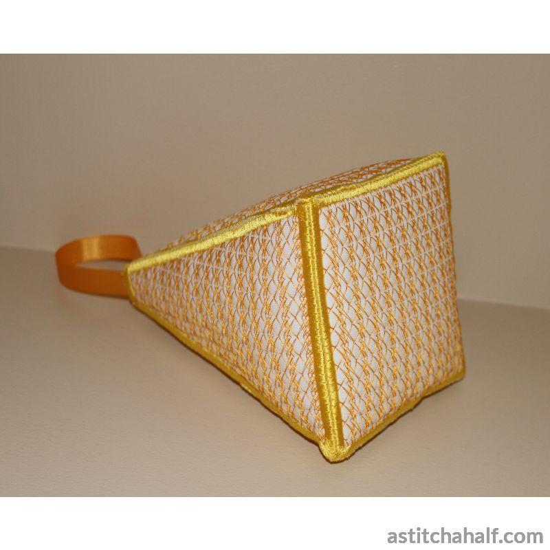 Pyramid Door Stop Checkered Lace - aStitch aHalf