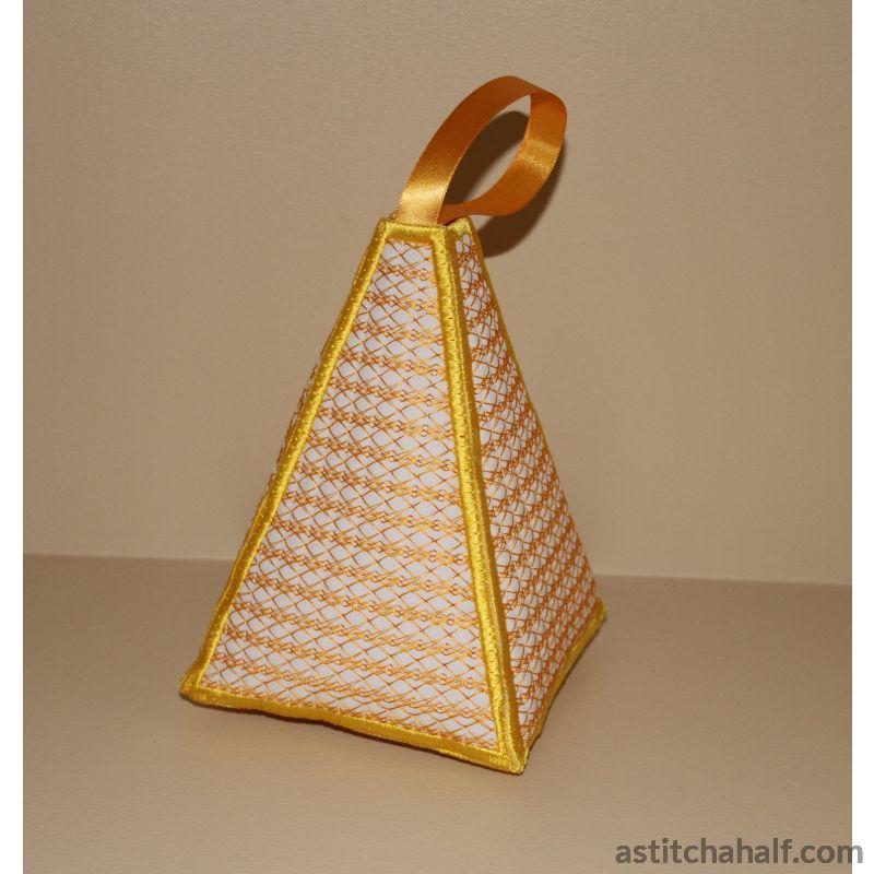 Pyramid Door Stop Checkered Lace - aStitch aHalf