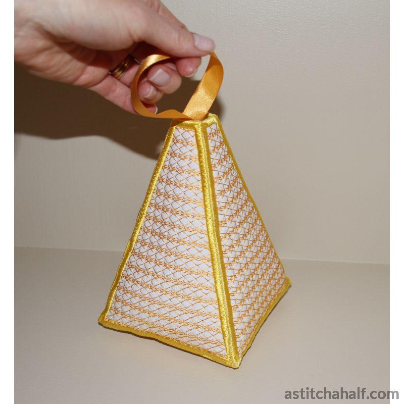 Pyramid Door Stop Checkered Lace - aStitch aHalf