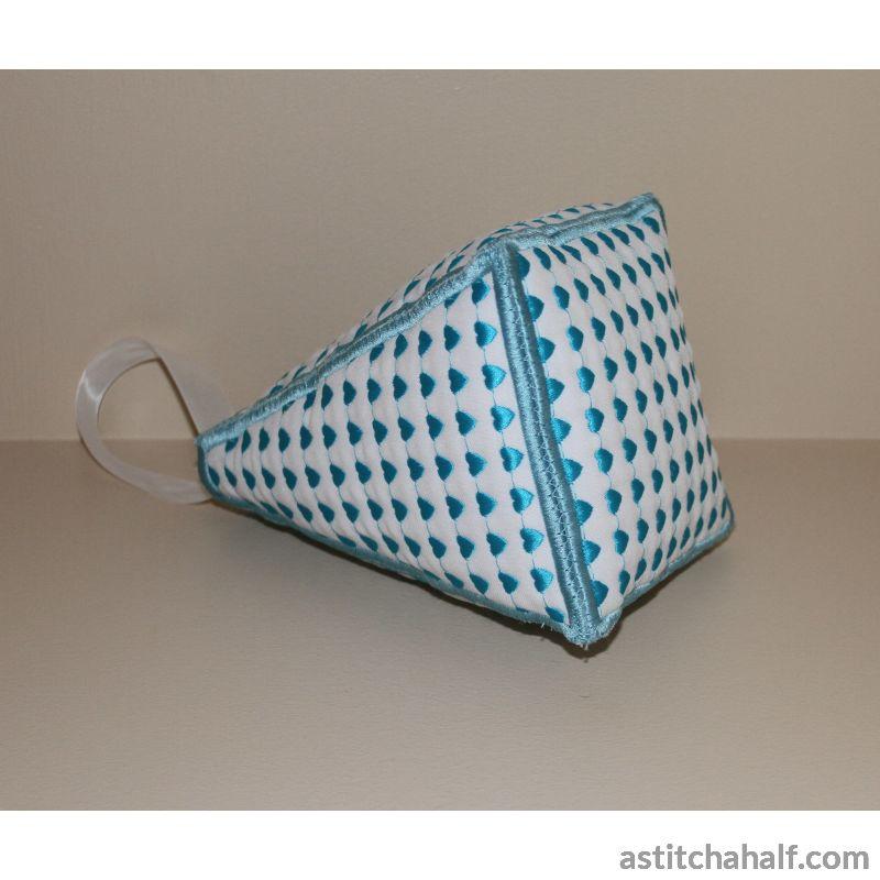 Pyramid Door Stop Lace Hearts - aStitch aHalf