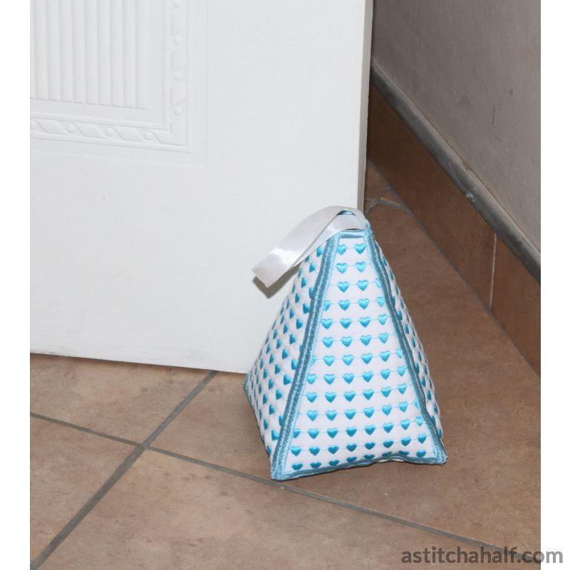 Pyramid Door Stop Lace Hearts - aStitch aHalf