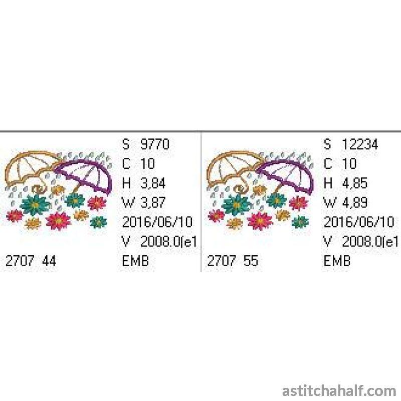 Rain Flowers and Parasols - aStitch aHalf