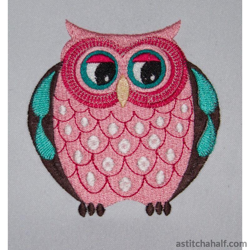 Razzle Dazzle Owl and Key Tag - aStitch aHalf