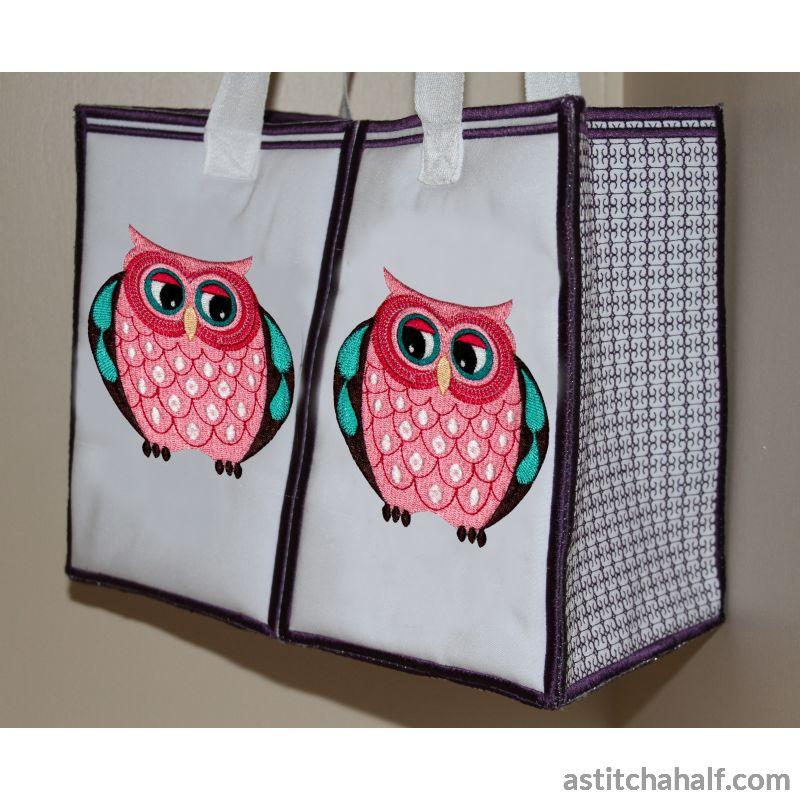 Razzle Dazzle Owl Tote - aStitch aHalf