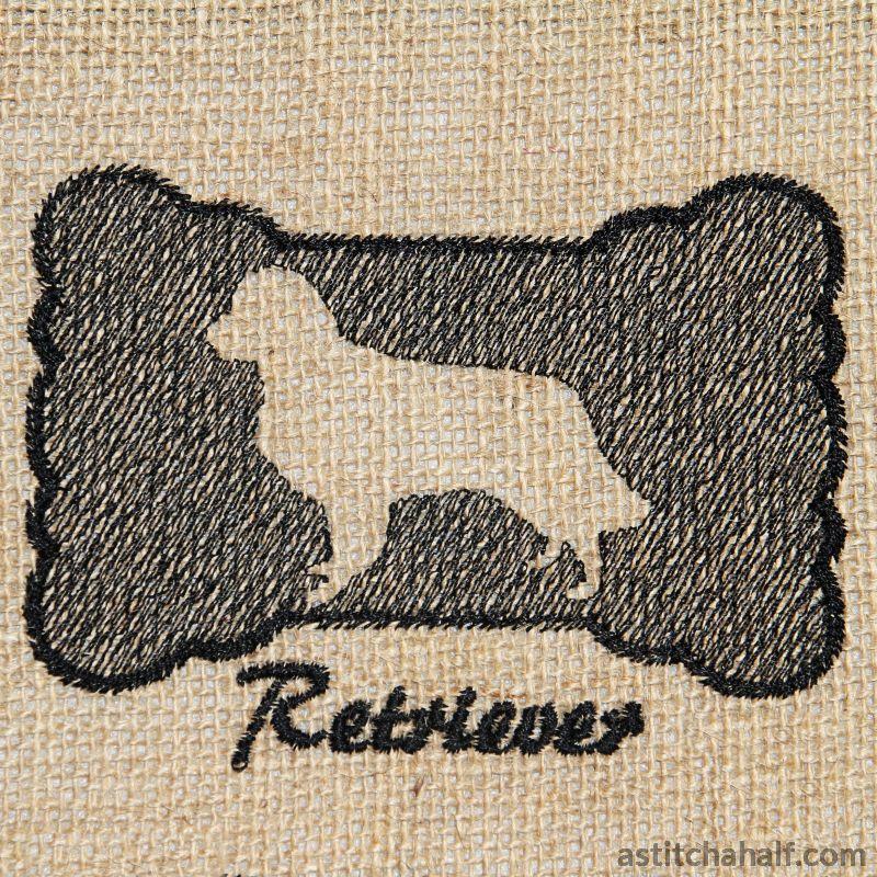 Retriever Dog Silhouette - aStitch aHalf