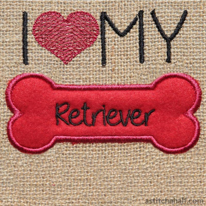 Retriever Dog Silhouette - aStitch aHalf