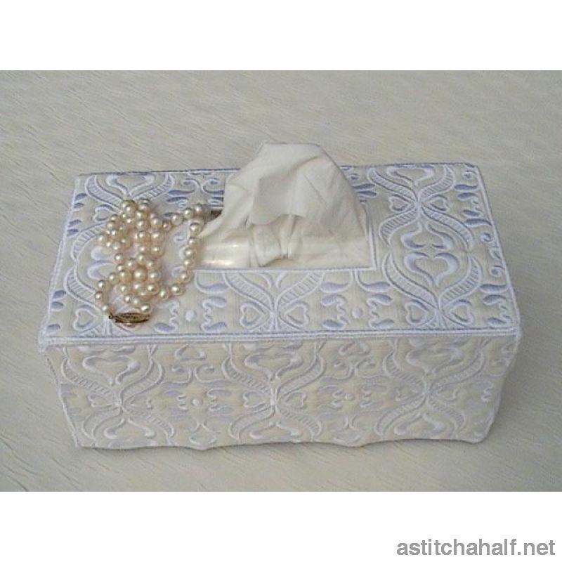 Rococo Tissue Box Cover - a-stitch-a-half