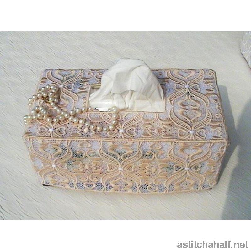 Rococo Tissue Box Cover - a-stitch-a-half