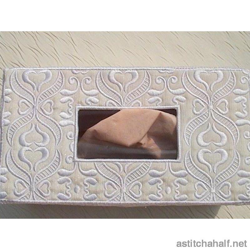 Rococo Tissue Box Cover - a-stitch-a-half