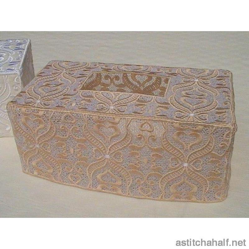 Rococo Tissue Box Cover - a-stitch-a-half