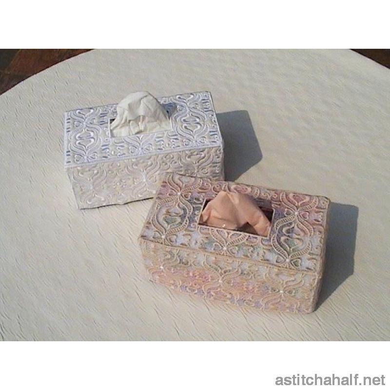 Rococo Tissue Box Cover - a-stitch-a-half