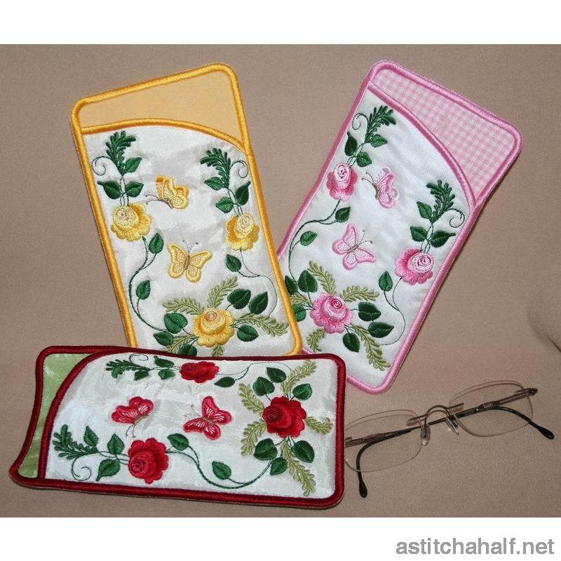Rose Bud Eyeglass Case - a-stitch-a-half