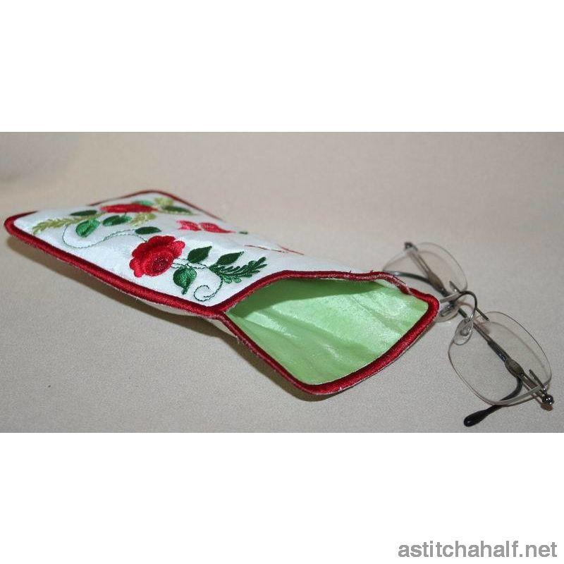 Rose Bud Eyeglass Case - a-stitch-a-half