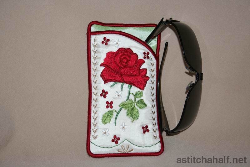 Rose Eyeglass Case - a-stitch-a-half