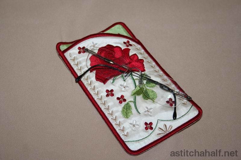 Rose Eyeglass Case - a-stitch-a-half