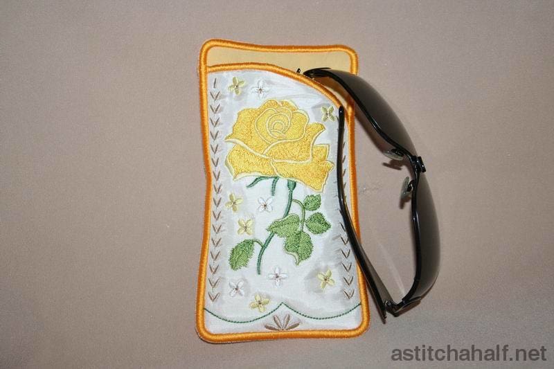 Rose Eyeglass Case - a-stitch-a-half