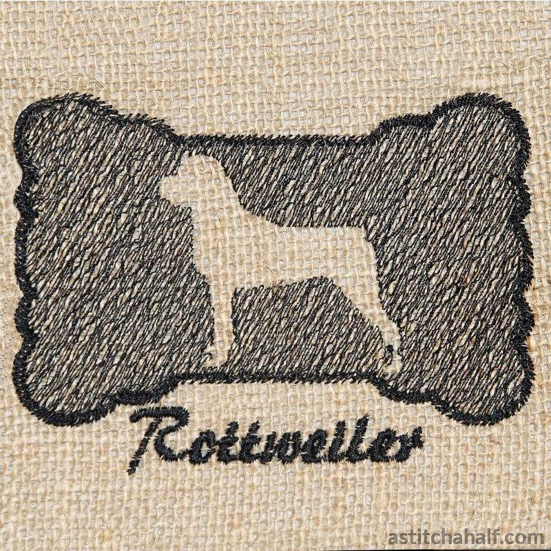 Rottweiler Dog Silhouette - aStitch aHalf