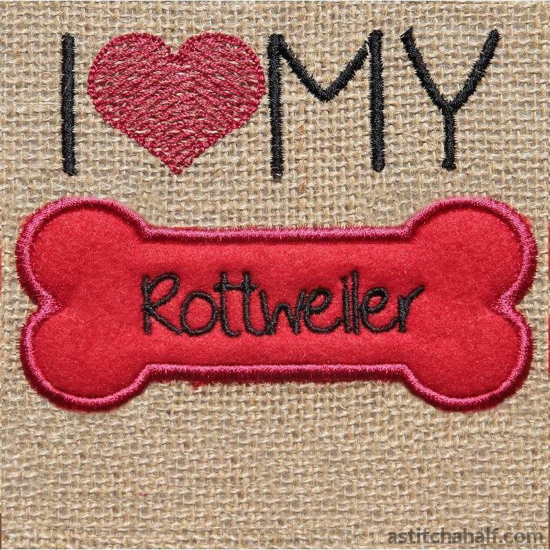 Rottweiler Dog Silhouette - aStitch aHalf