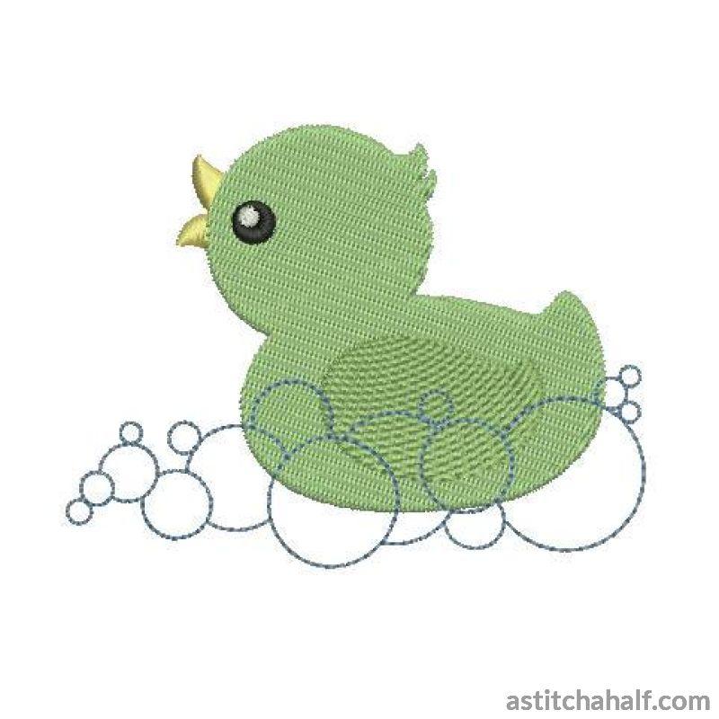 Rubber Ducky in Bubble Bath - aStitch aHalf
