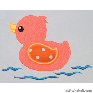 Rubber Ducky with Applique Wing - aStitch aHalf