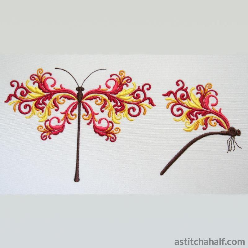 Saffron Dragonfly - aStitch aHalf