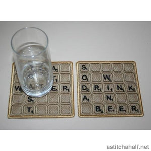 Scrabble Coasters - aStitch aHalf