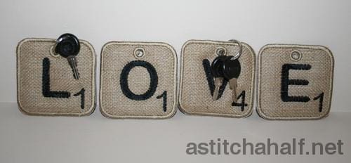 Scrabble Key Tags - a-stitch-a-half