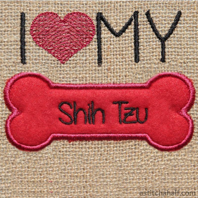 Shih Tzu Dog Silhouette - aStitch aHalf