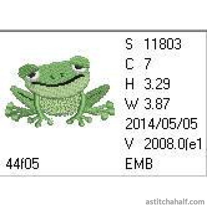 Shirley Shy Frog - aStitch aHalf