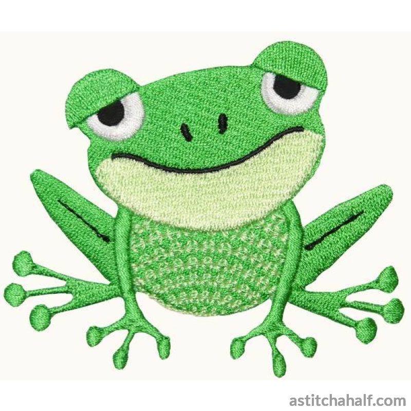 Shirley Shy Frog - aStitch aHalf