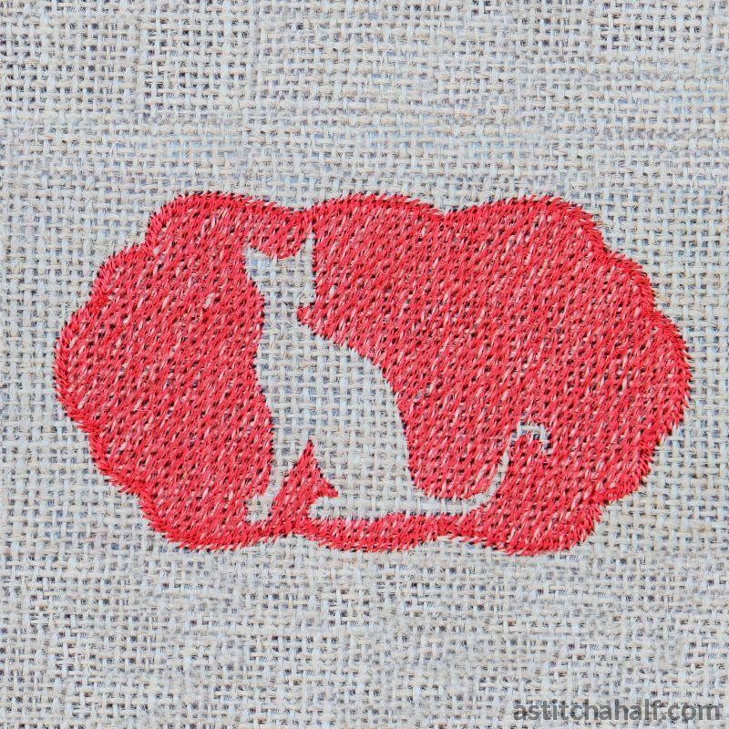 Siamese Cat Silhouette - aStitch aHalf