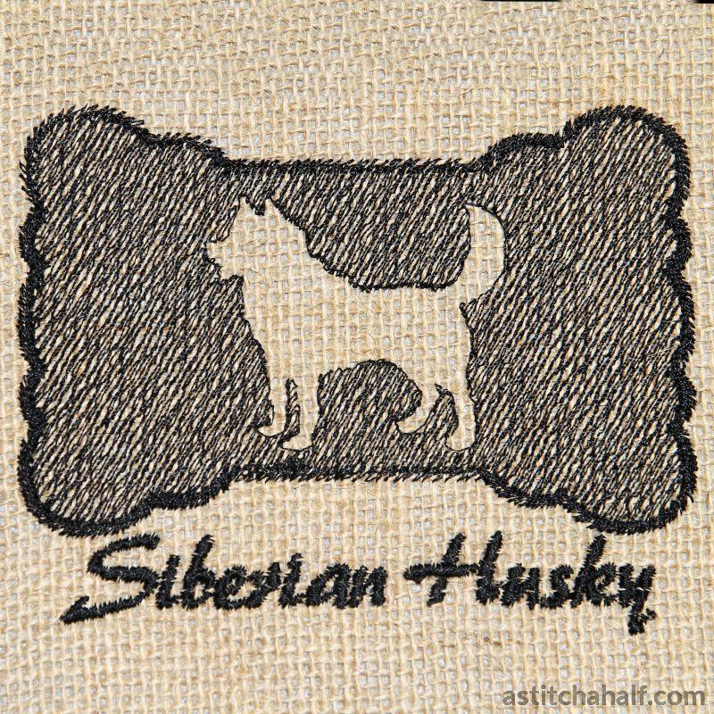 Siberian Husky Dog Silhouette - aStitch aHalf