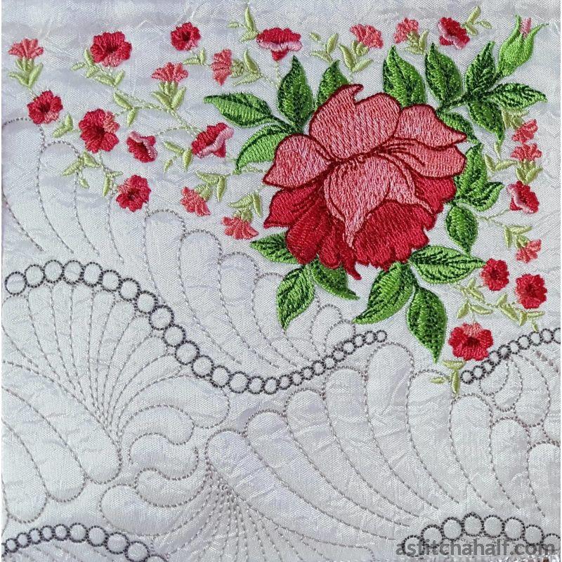 Sleep on Roses Pillow Quilt Combo - aStitch aHalf