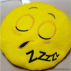 Sleepy Emoji ITH Zipper Bag - aStitch aHalf