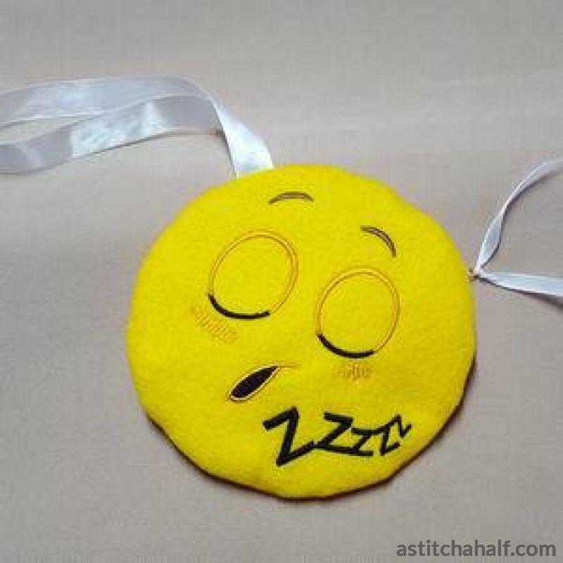 Sleepy Emoji ITH Zipper Bag - aStitch aHalf