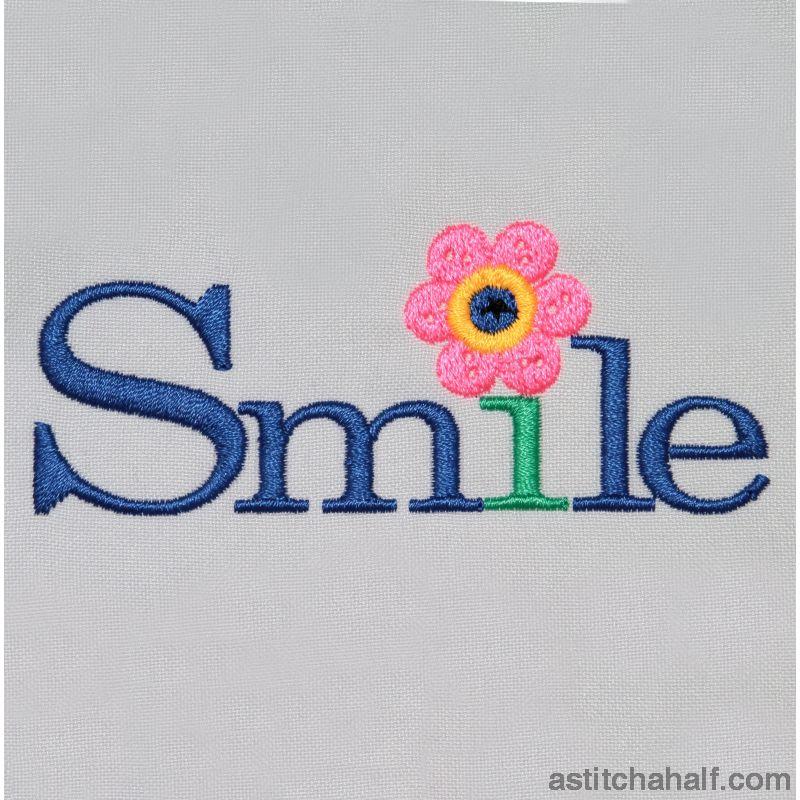 Smile button - aStitch aHalf