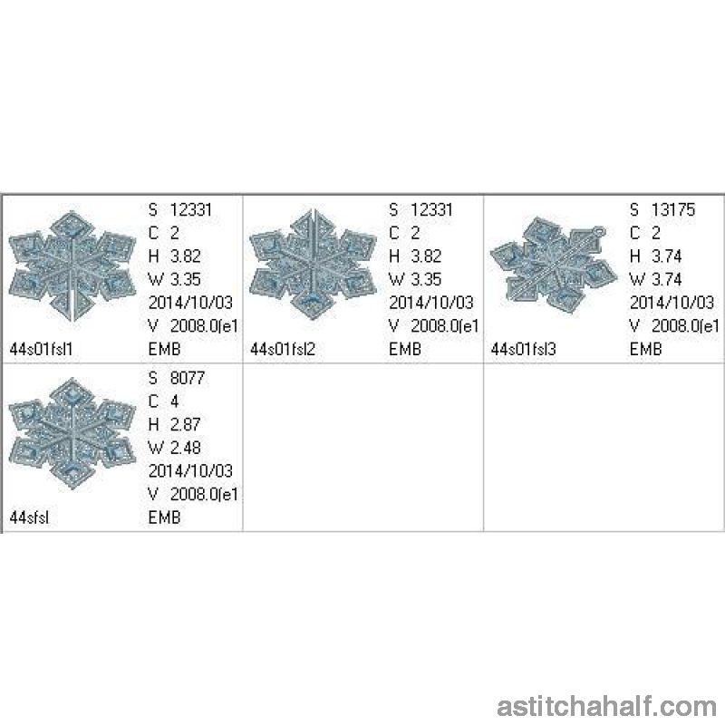 Snowflakes Graupel - aStitch aHalf