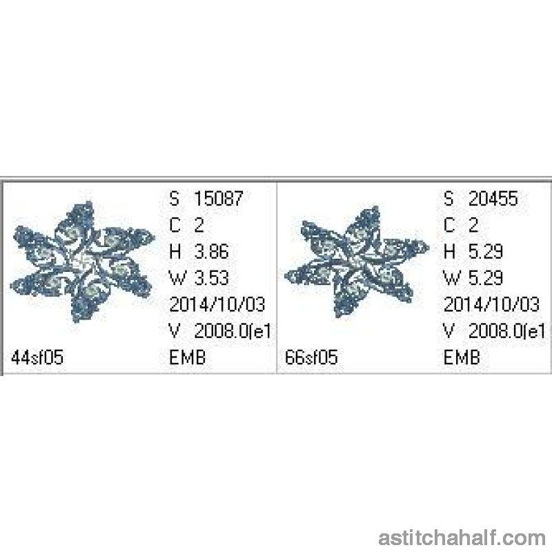 Snowflakes Twirls - aStitch aHalf