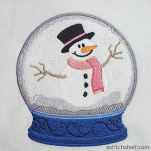 Snowman Snow Globe - aStitch aHalf